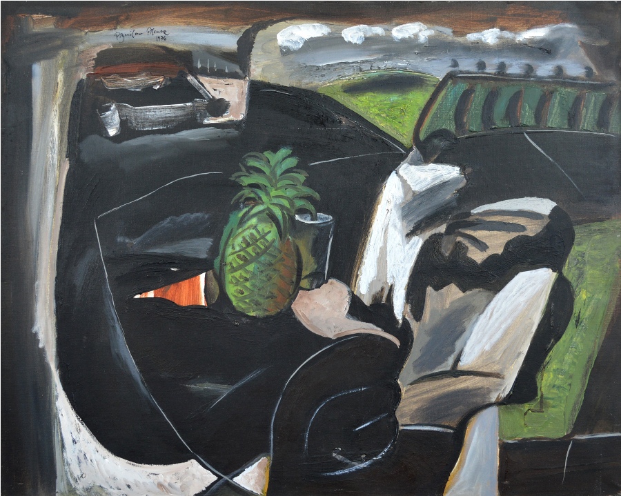 Tropical Fruit, Still Life, Table and Landscape